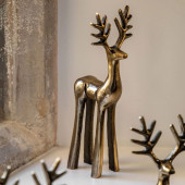 Antique Gold Stag Christmas Decoration